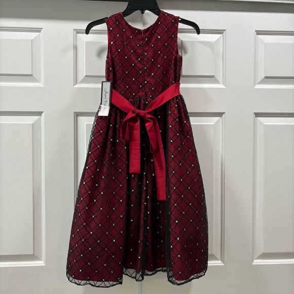 NWT Jayne Copeland Red Special Occasion Girls Formal Dress Holiday Party Size 10 - Picture 2 of 12
